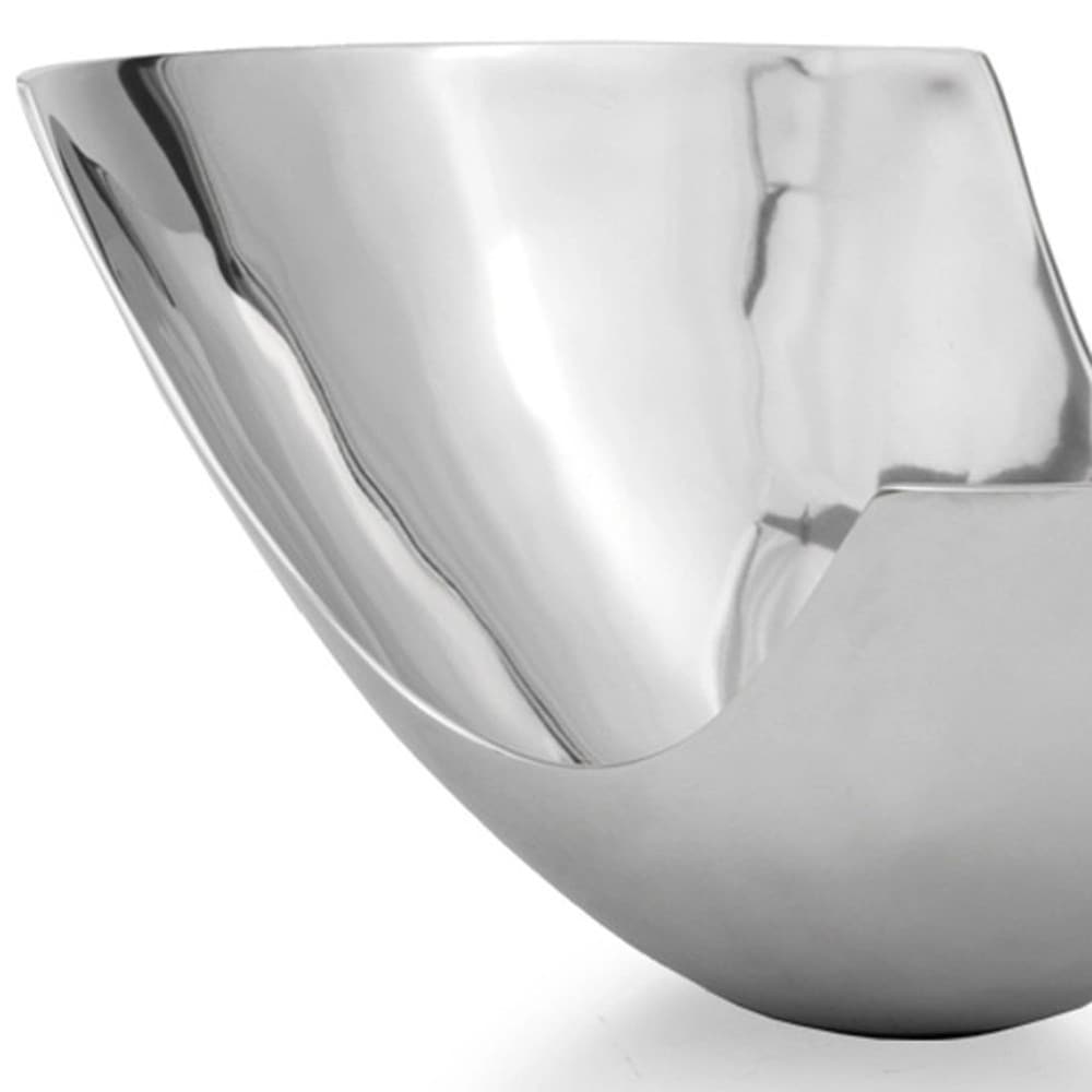 HomeRoots 12" Silver Aluminum Abstract Fruit Bowl