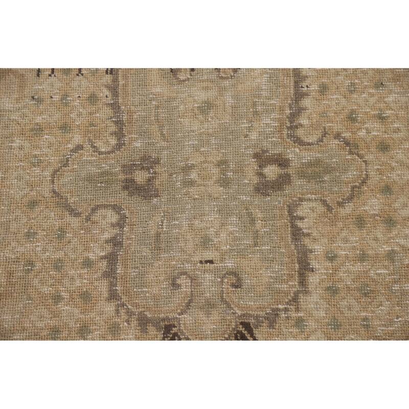 Antique Distressed Tabriz Persian Area Rug Handmade Wool Carpet - 9'10" x 12'9"