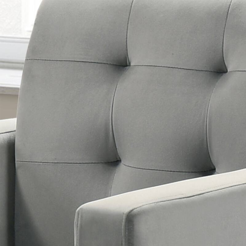 Velvet Upholstered Accent Armchair with Tufting