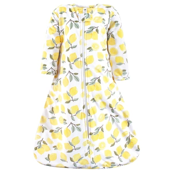 slide 1 of 1, Hudson Baby Infant Girl Long Sleeve Plush Faux Fur Sleeping Bag, Wearable Blanket, Lemon 0-6 Months - Lemon