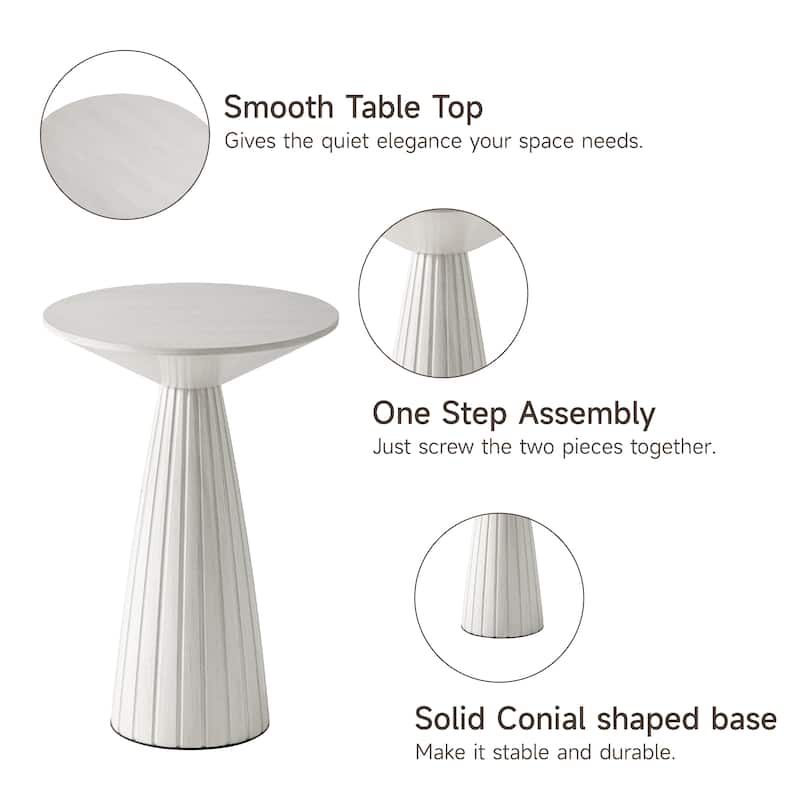 COZAYH Farmhouse Pedestal End Table, Round Martini Table Wood Plant Stand Rustic Small Drink Table for Living Room, Bedroom