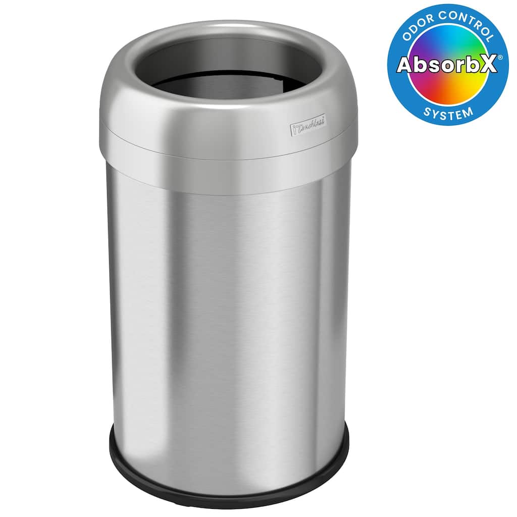 iTouchless 13 Gallon / 49 Liter Round Open Top Kitchen Trash Can with Dual Odor Filters