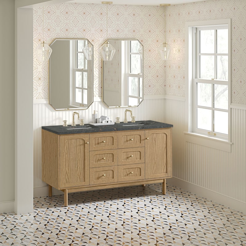 James Martin Vanities 545-V60D-FPBL Laurent 60" Wall Mounted or Free