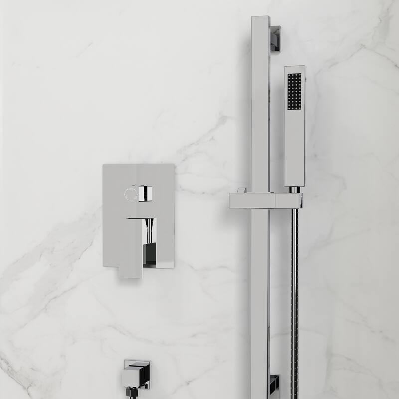 GRANDJOY Shower Faucet Set 10 and 6 inch Wall Mount Rainfall Dual Shower Heads with Handheld Shower Spray Combo High Pressure
