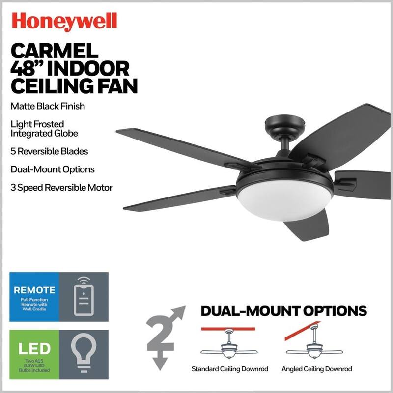 48" Honeywell Carmel Ceiling Fan with Integrated Light and Remote