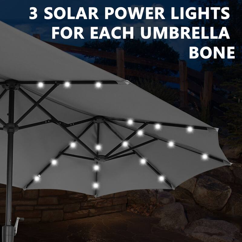 Autlaycil 13 ft Patio Umbrella with Crank Outdoor Umbrella with Base