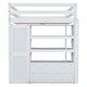 preview thumbnail 13 of 28, Full Size Loft Bed with Built-in Wardrobe and Storage Shelves, Solid Wood Loft Bedframe with Bulit-in Desk and 2 Storage Drawers