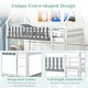 preview thumbnail 9 of 20, Twin Over Twin Bunk Bed with Fence and Ladder for Kids