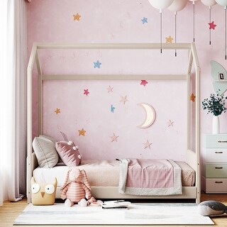 Elegant Design Twin Size House Bed with Wooden Frame