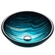 preview thumbnail 1 of 8, KRAUS Nature 17 in. Blue Round 19 mm thick Glass Vessel Bathroom Sink