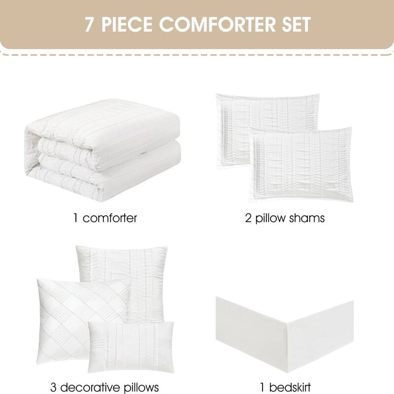 Nanshing Dakota Clipped Stripes Comforter Set
