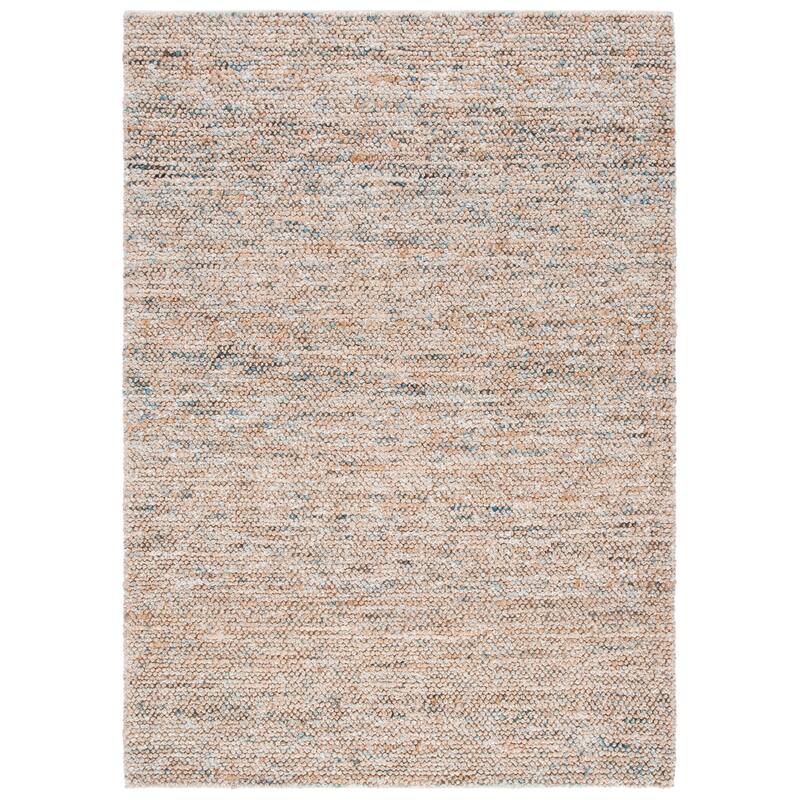 SAFAVIEH Handmade Bohemian Ancilla Jute Rug - 6' Square - Natural/Blue