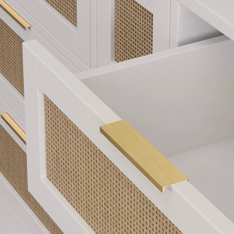 9 Drawers Rattan Locker Cabinet with Metal Handles