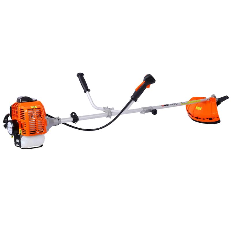 52cc Weed Eater Wacker Gas Powered, 2 in 1 String Trimme with 10" Brush Cutter,Rubber Handle & Shoulder Strap Included