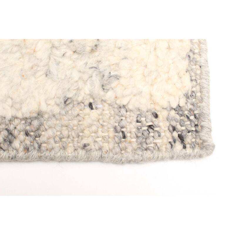 ECARPETGALLERY Hand-knotted Tangier Cream Wool Rug - 5'3 x 7'7