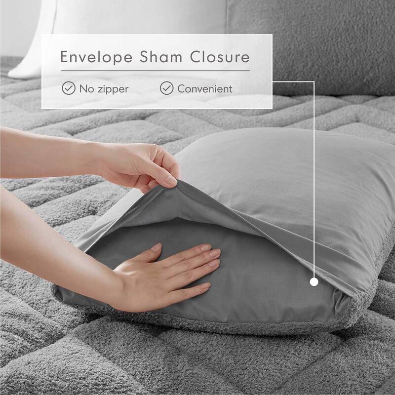 Chelsea Square Kyla Double Diamond Quilted Teddy Comforter Set
