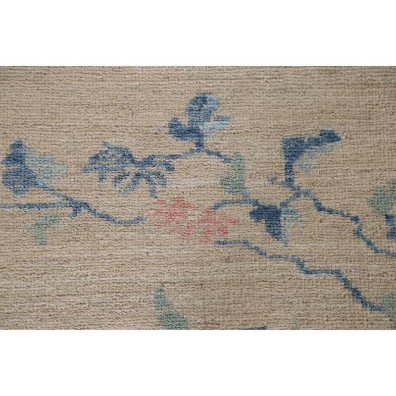 Vegetable Dye Art Deco Oriental Runner Rug Wool Hand-knotted Carpet - 2'10" x 11'7"