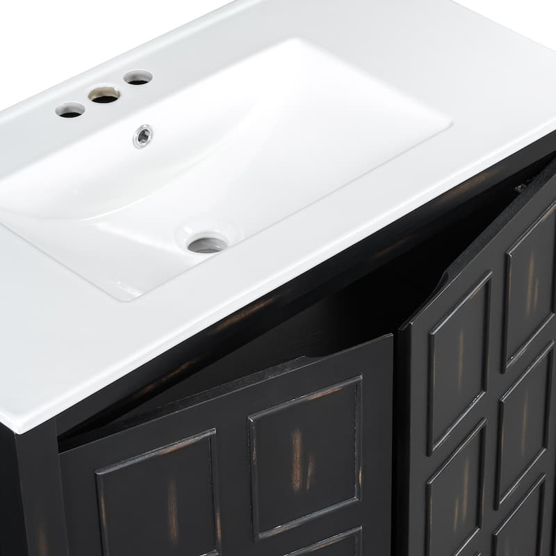 72" Bathroom Vanity Set with Double Vanities (Separate), Double Ceramic Sinks