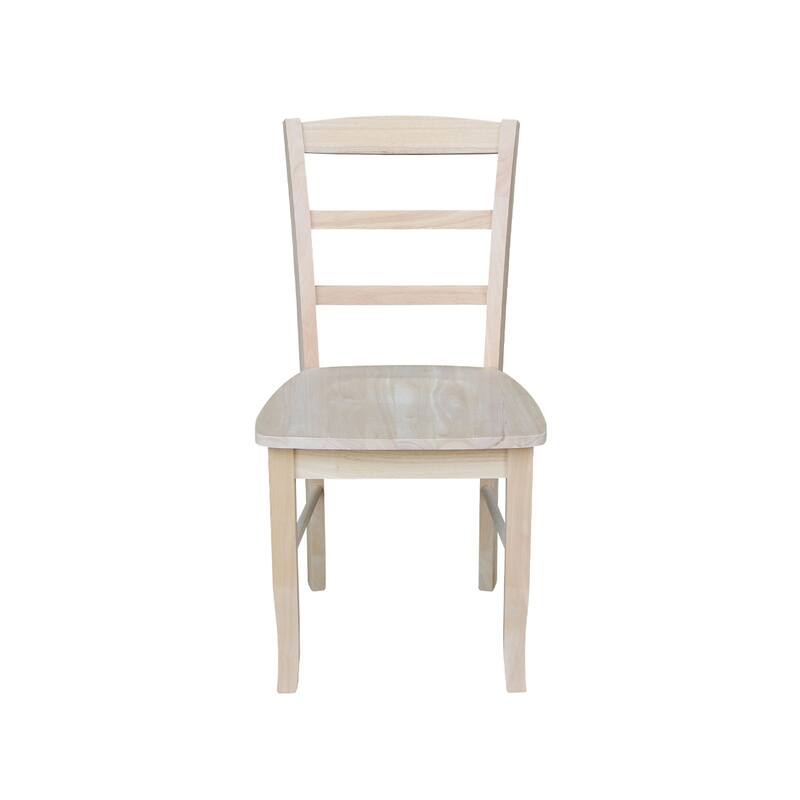 30" Round Top Pedestal Dining Table with 2 Madrid Chairs - Unfinished - 3 Piece Set