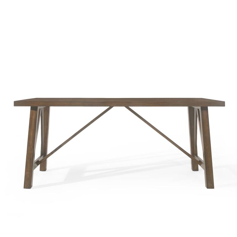 Farmhouse Cross Beam Frames Wooden Dining Table