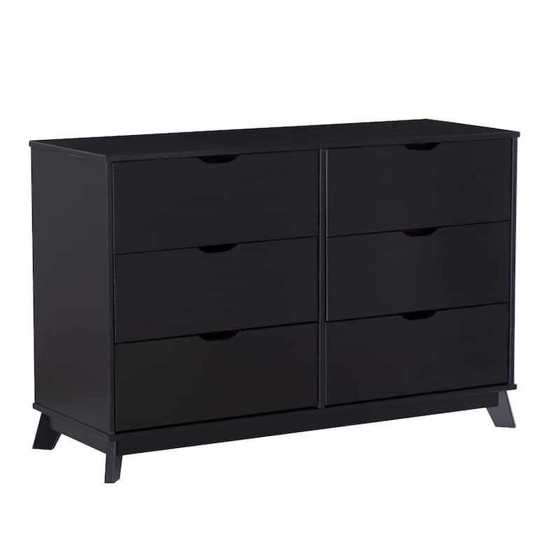 Purcell Pine Wood 3-Piece Bedroom Set with 6-Drawer Dresser and 3-Drawer Nightstands (Set of 2)