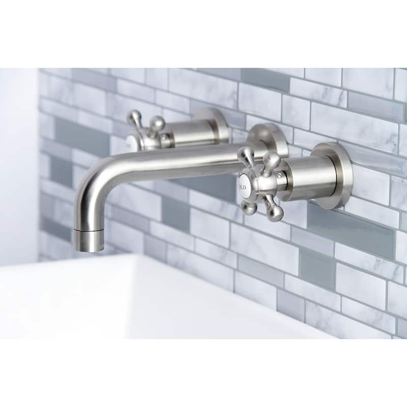 Kingston Brass Metropolitan Two-Handle 3-Hole Wall Mount Bathroom Faucet