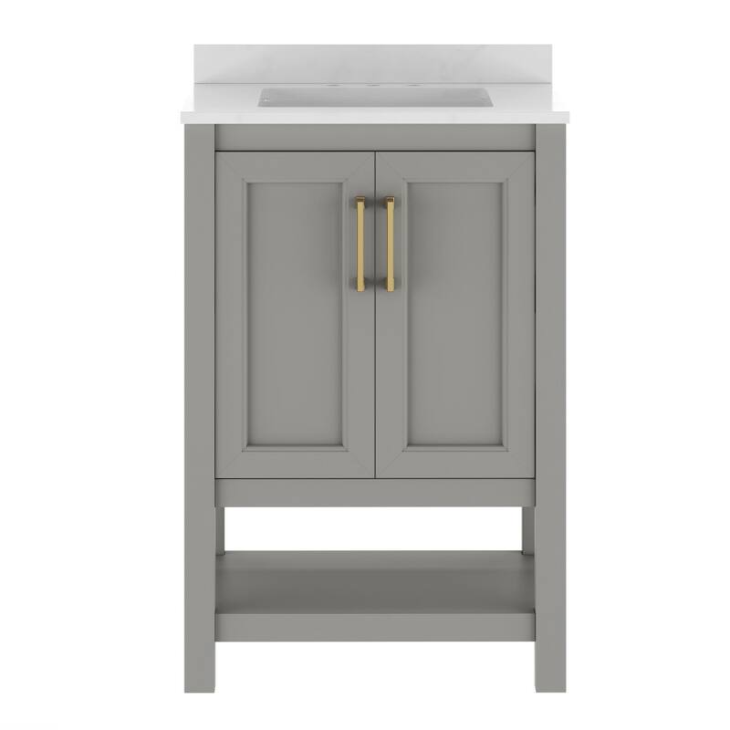 Bathroom Vanity with Undermount Sink and Open Storage Shelf