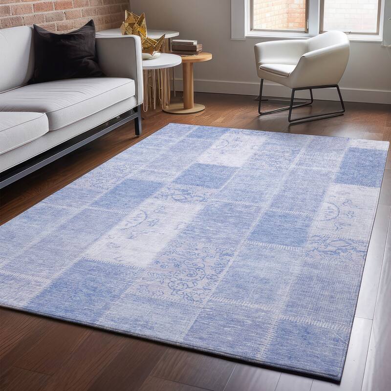 Premium Washable Super Soft Vintage Boho Mayfield Rug - Sky - 9' x 12' - Rectangle