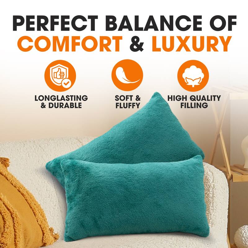 Cheer Collection Set of 2 Ultra Soft and Fluffy Throw Pillow