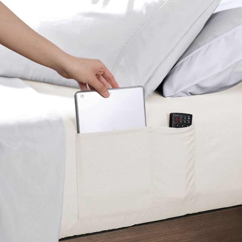 Swift Home 14-Inch Deep Pocket Soft Microfiber Storage Pocket Fitted Sheet - COCONUT MILK - Full