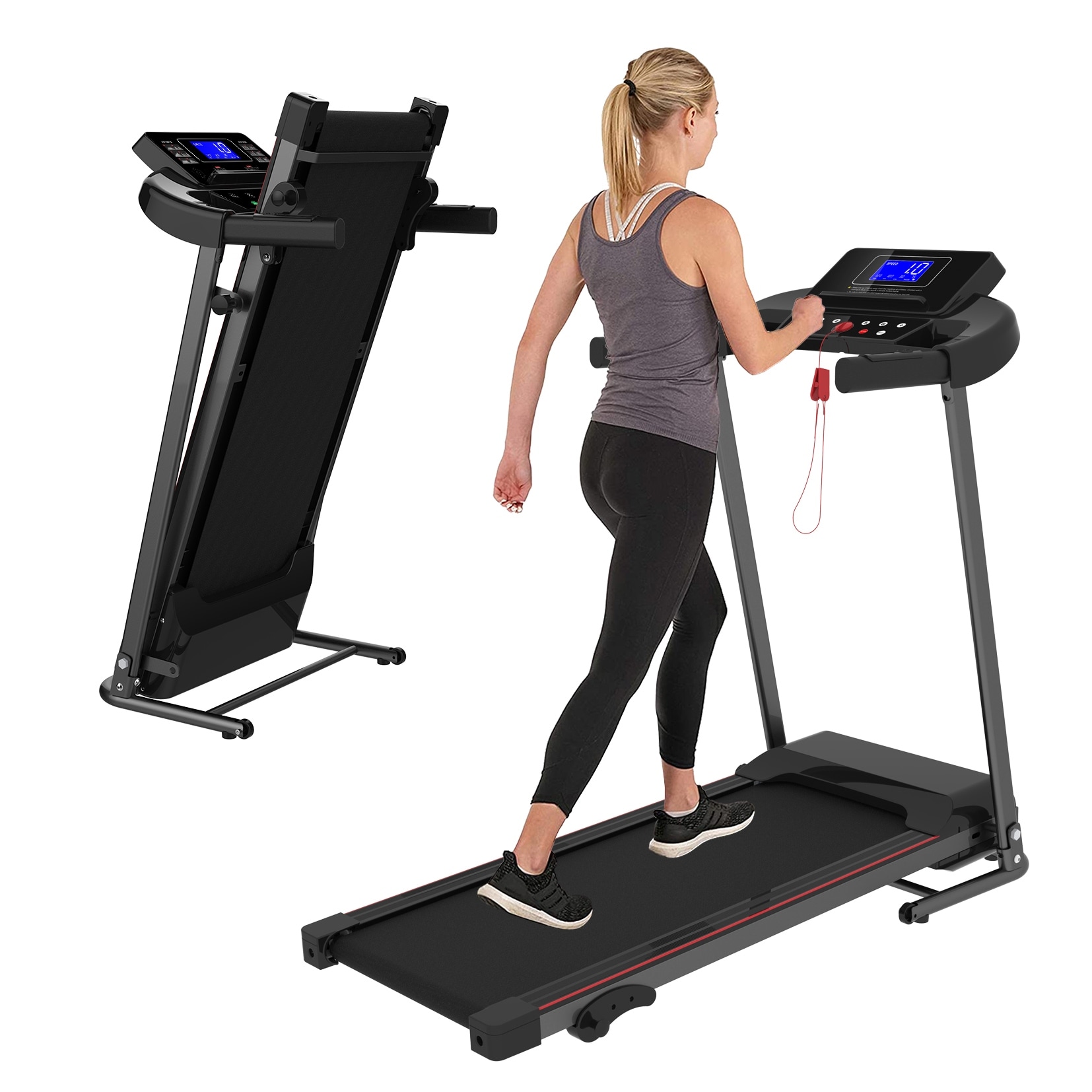 Home 1.5 HP Electric Running Machine,Portable Foldable Treadmill