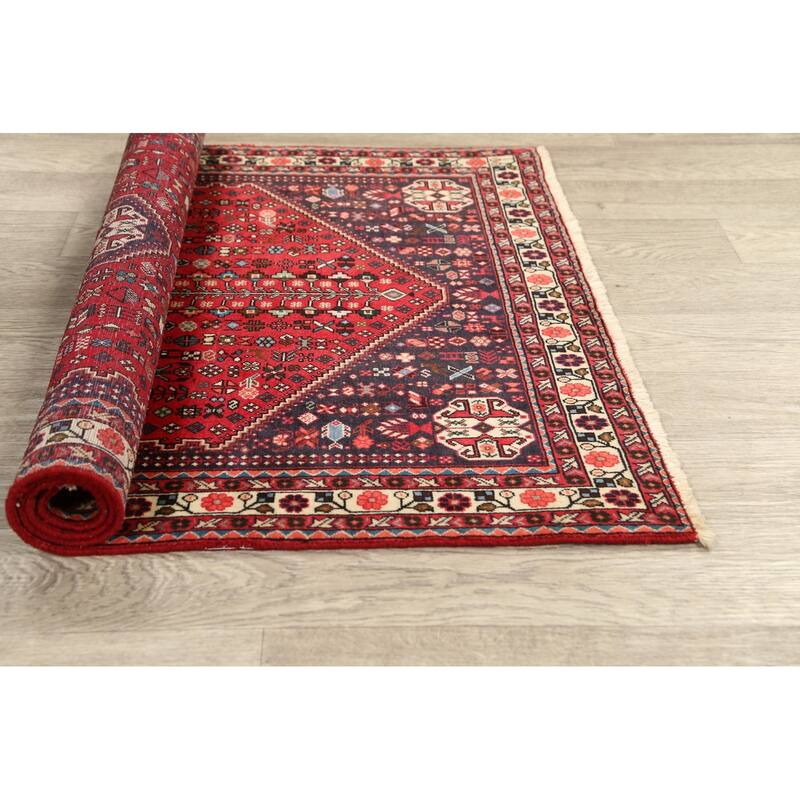 Vegetable Dye Tribal Abadeh Persian Area Rug Hand-knotted Wool Carpet - 3'4" x 5'0"