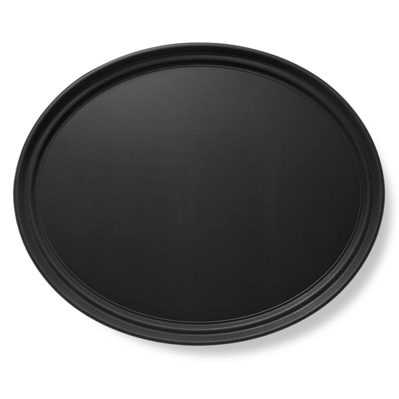 Oval Restaurant Serving Trays NonSlip NSF Tray - Black - 25" Oval