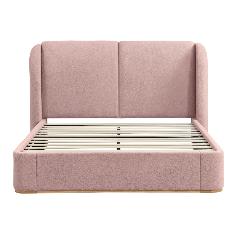 Christopher Knight Home - Valerian Boucle Upholstered Platform Bed with Double-Pillow Headboard