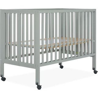 Dream On Me Quinn Full-Size Folding Crib - Cool Grey