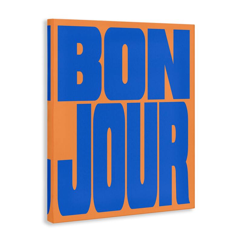 Stupell Bonjour Blue & Orange Canvas Wall Art Design By House of Lulu