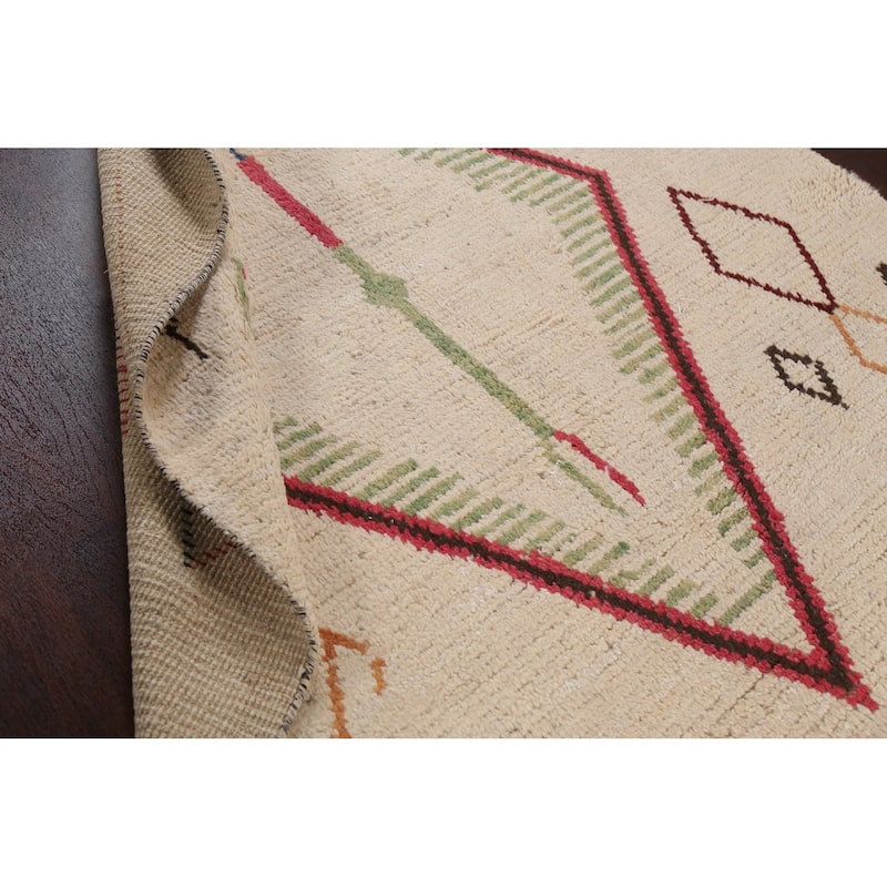 Tribal Oriental Moroccan Wool Area Rug Hand-knotted Home Decor Carpet - 6'1" x 9'9"