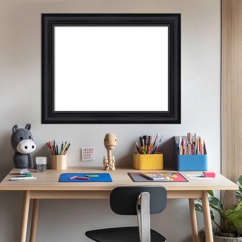 Amanti Art Astor Black Framed Dry Erase Magnetic Board