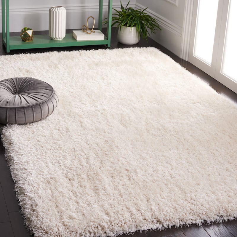 SAFAVIEH Bahija Rudina Luxe Shaggy 3 inch-thick Area Rug - 3' x 5' - Bone