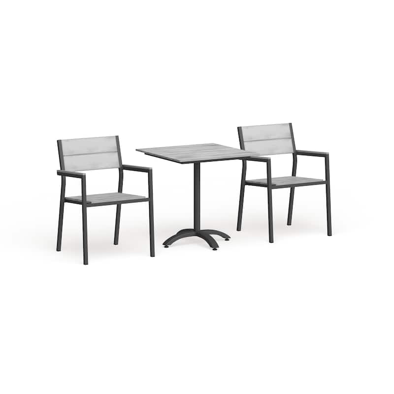Modway Main 3-Piece Outdoor Patio Dining Set - Brown/Grey