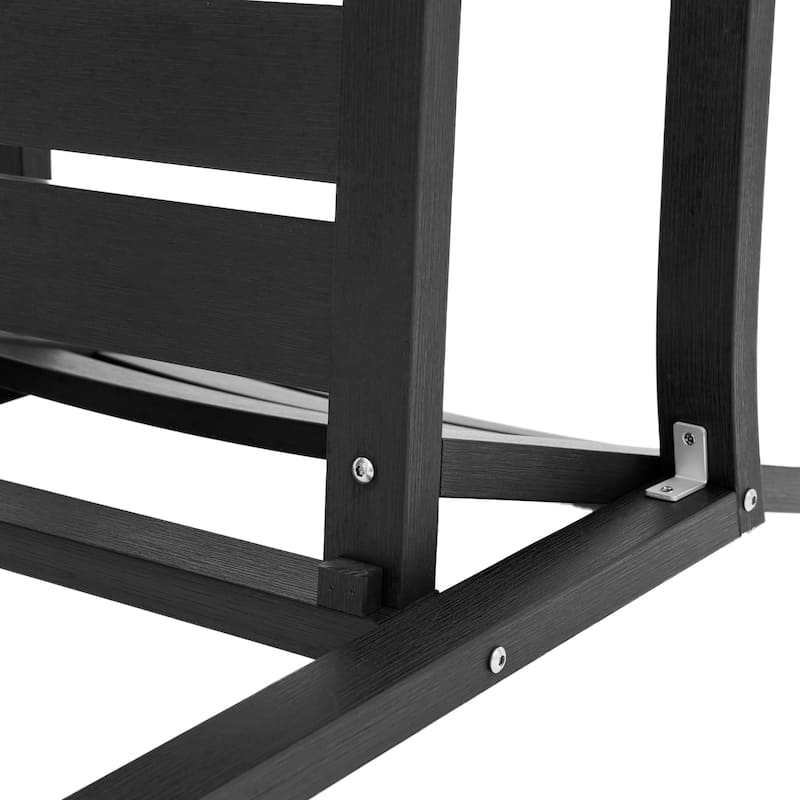Stationary All-Weather Patio Square-Leg HDPS Dining Chairs (Set of 2) - 23.6"D x 24.6"W x 34.6"H