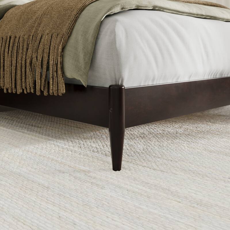 Valencia Solid Wood Low Profile Sleigh Platform Bed