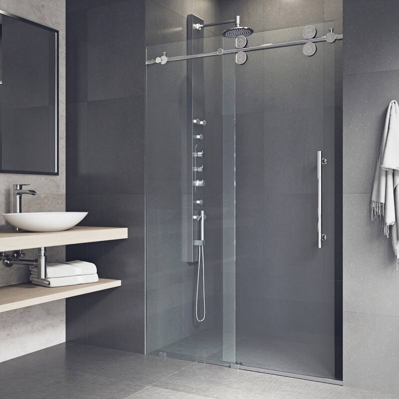 Vigo Elan 74" High x 52" Wide Sliding Frameless Shower Door