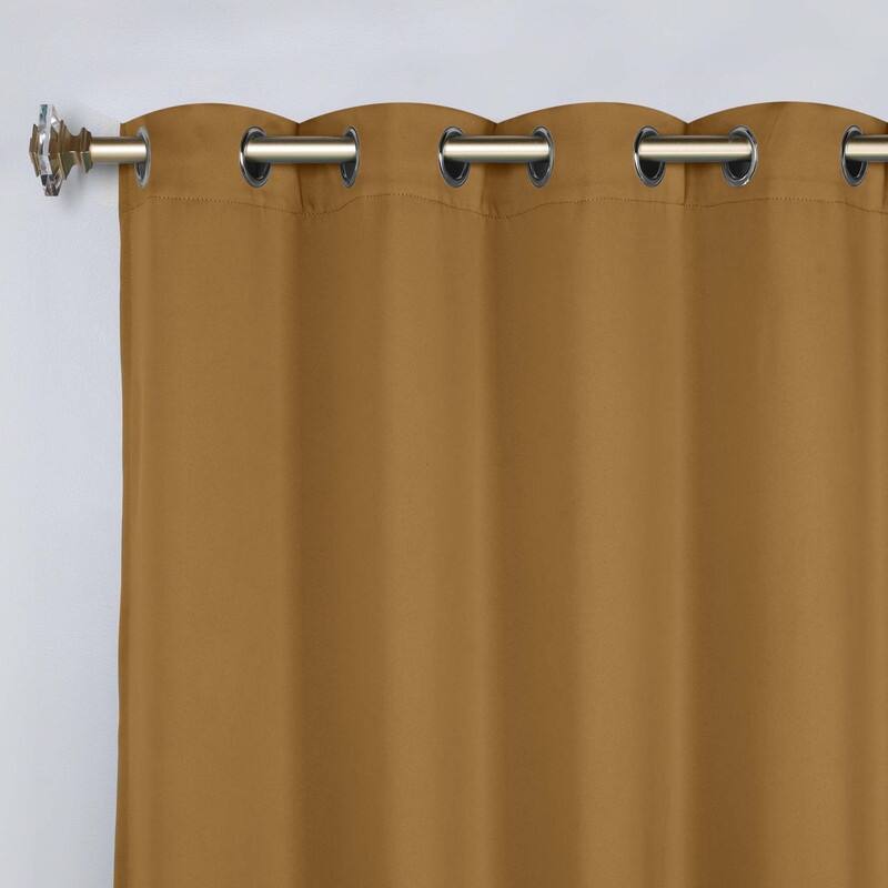 Superior Solid Machine Washable Room Darkening Grommet Blackout Curtains, Set of 2