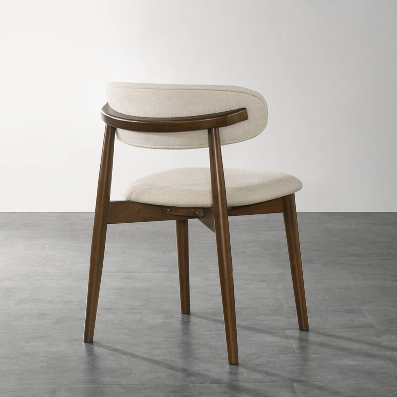 Roundhill Furniture Arnott Upholstered Dining Chairs, Set of 2, Walnut Finish.