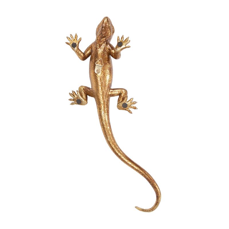 Allan Andrews Contemporary Gold Lizard with Dark Highlights Wall Decor - 13w x 5.1/2d x 2.1/4h