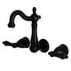 preview thumbnail 1 of 7, Heritage Two-Handle 3-Hole Wall Mount Bathroom Faucet Matte Black