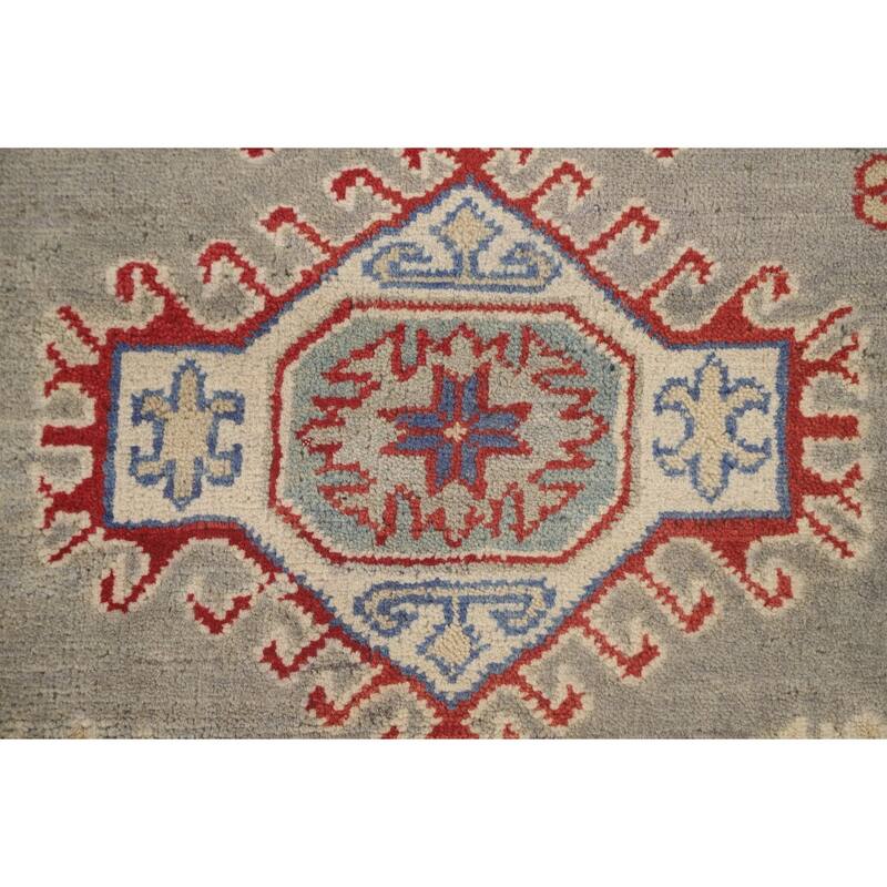 Kazak Runner Rug Handmade Geometric Wool Carpet - 2'9" x 19'3"