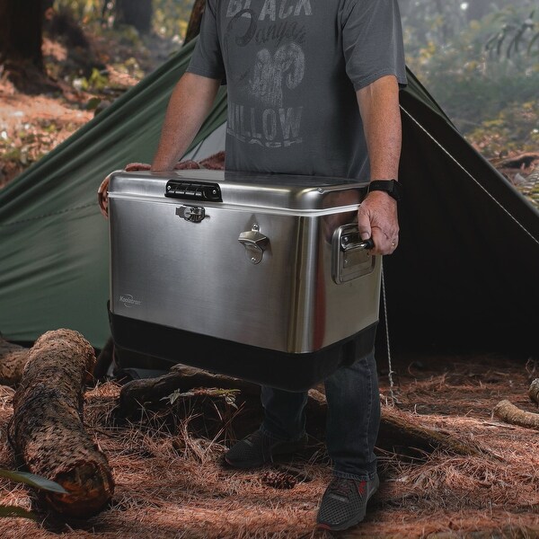 Koolatron Stainless Steel Ice Chest Cooler w/ Opener 51L (54 qt