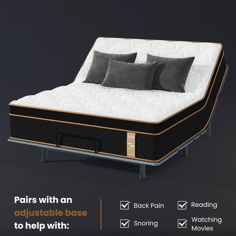 10" King Plush Mattresses with Encased Coils&Gel Memory Foam,Fiberglass-Free,Motion Isolation-Edge Support,Mattress in a Box